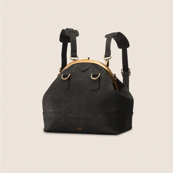 Laflore Paris La Grande Ronde Navy Satchel Backpack Purse - Picture 11 of 12